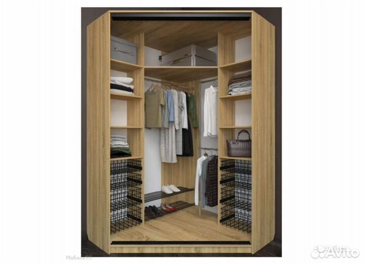 Угловой шкаф-купе Лофт фасад зеркало 3г