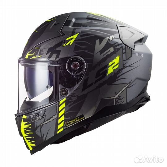 LS2 Мотошлем интеграл FF811 vector II techbot сер