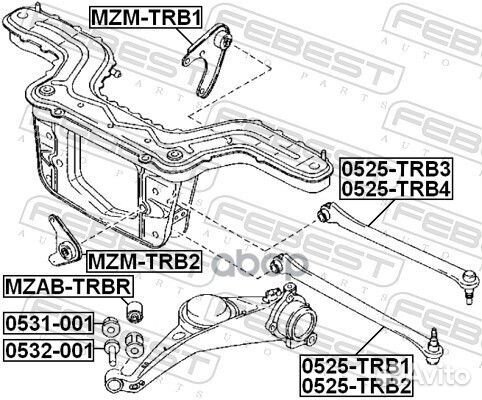 Опора дифференциала MZM-TRB1 MZM-TRB1 Febest