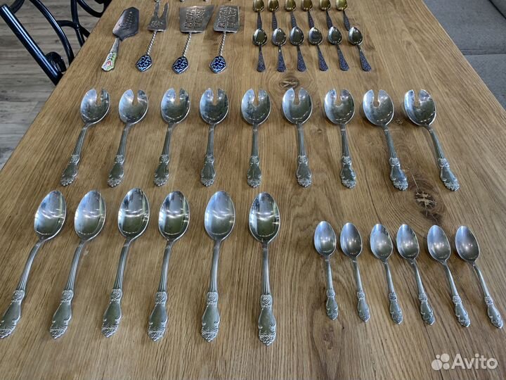 Старинный столовый мельхиор и серебро СССР