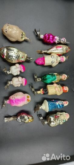 Елочные игрушки СССР на прищепке