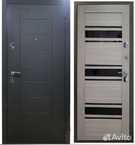 Двери входные Б32 лион Бьянко,черн.муар