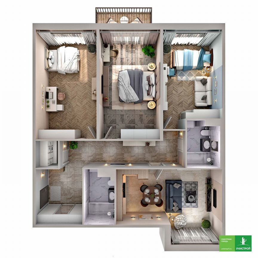 3-к. квартира, 107,1 м², 5/10 эт.