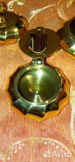 Карманная пепельница латунь