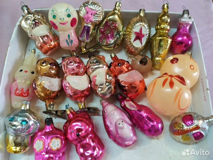 Елочные игрушки СССР стекло