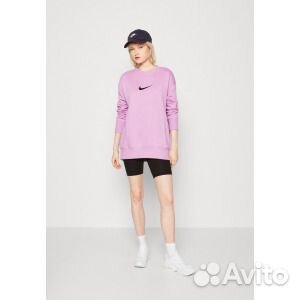 Толстовка Nike Crew, rush фуксия / черный