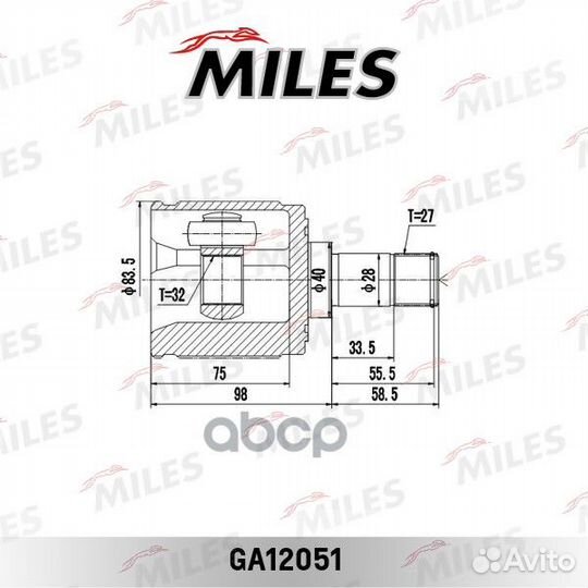 Шрус honda accord 02-12/CR-V-12 2.0/2.4 внутр.п