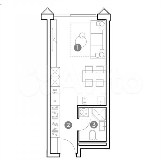 Апартаменты-студия, 28,3 м², 3/29 эт.