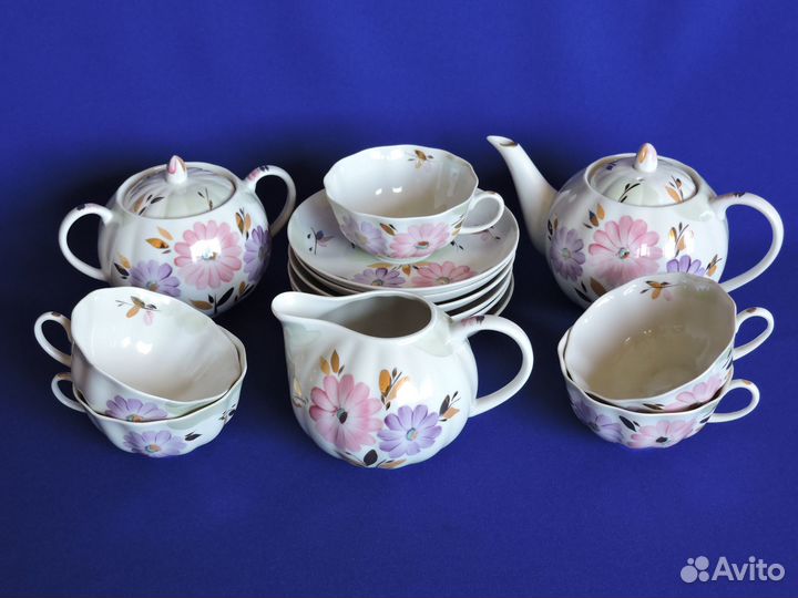 Чайный Сервиз Цветы Дулево Форма Тюльпан