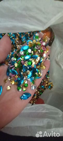 Бисер пайетка камни