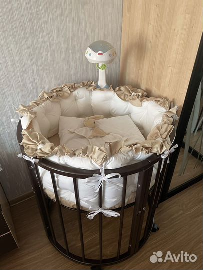 Бортики подушки в детскую кроватку из сатина