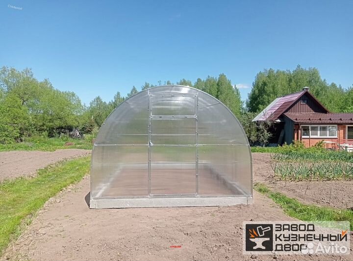 Теплица из поликарбоната с двойной дугой