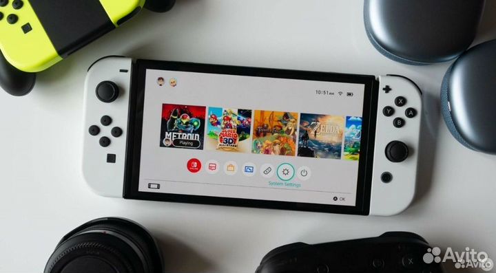 Nintendo switch oled прошитая (чип) +игры