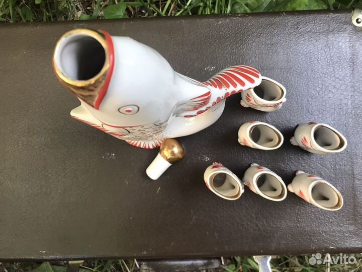 Графин рыбка,посуда из глины, чугун СССР