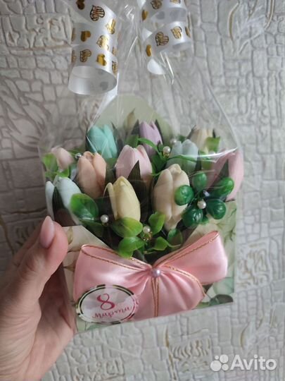 Букет из тюльпанов (мыло ручной работы)