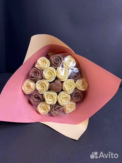 Розы из Бельгийского Шоколада - 19 шт в Букете