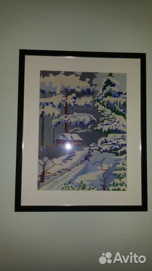 Вышивка крестом в раме