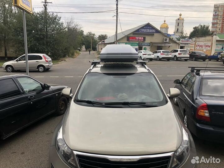 Автобокс Магнум 390 серый карбон на KIA Sportage