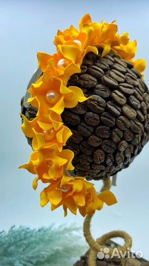 Осенний ободок с цветами