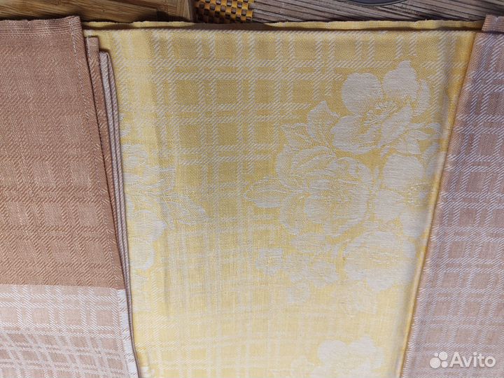Скатерть полу льняная СССР с этикеткой