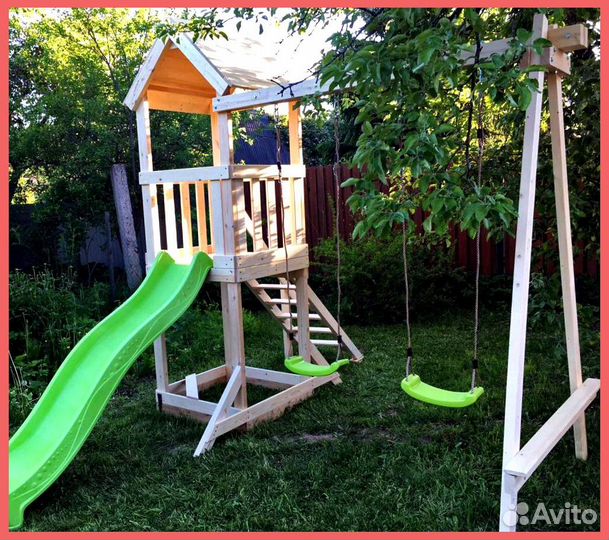 Детская деревянная площадка игровой комплекс