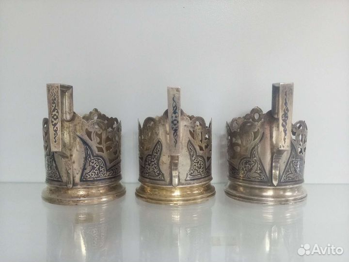 Подстаканник серебро 875 винтаж СССР