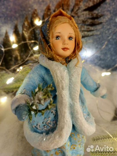 Ватная ёлочная игрушка Снегурочка