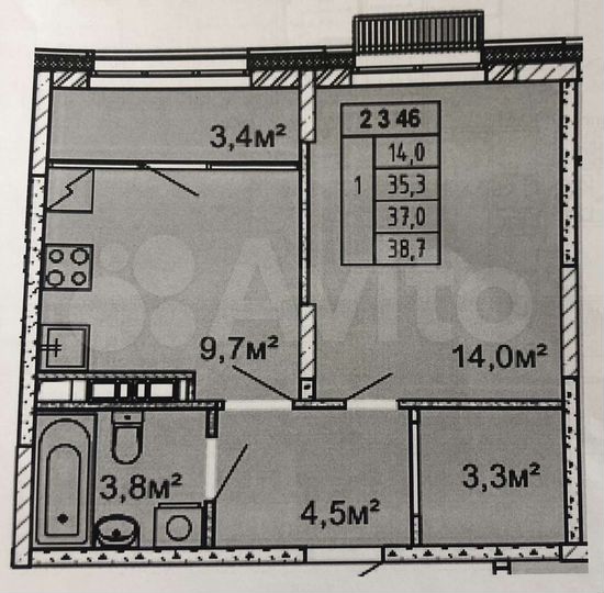 1-к. квартира, 37 м², 3/10 эт.