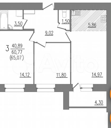 1-к. квартира, 40,7 м², 9/16 эт.