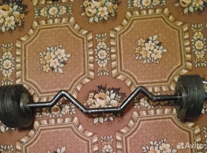 Гантели 10,15 кг. W-гриф +блины 12 штук по 2 кг