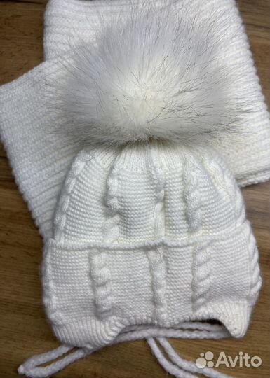 Шапка и снуд для девочки зимние