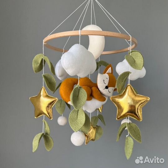 Лесной мобиль с лисенком. Ручная работа