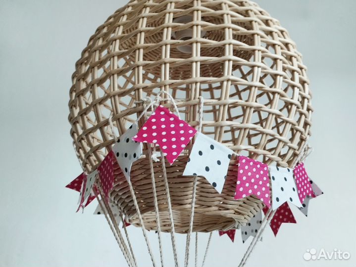 Плетеный светильник Воздушный шар для детской