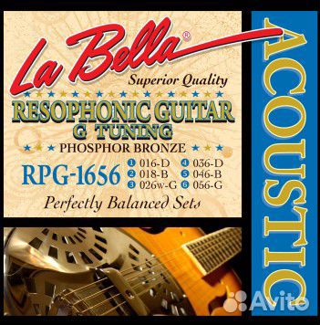 Комплект струн для резонаторной гитары, ф/б, 16-56