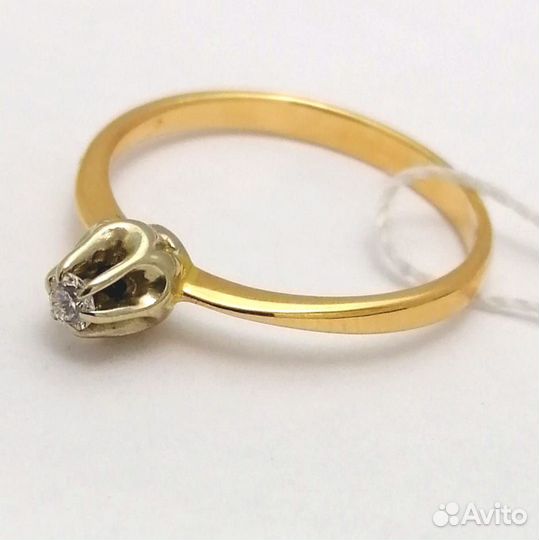 Кольцо / размер 17 / 1,95г / Золото585 / бриллиант