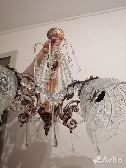 Люстра бронза хрусталь