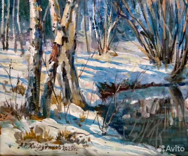 Картина маслом на холсте. Ранняя весна