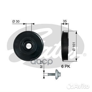 Шкив ременной коленчатого вала Gates
