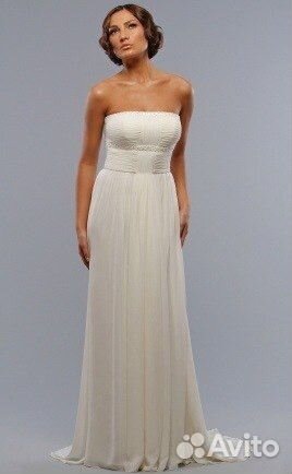 Шелковое свадебное платье р.44-46