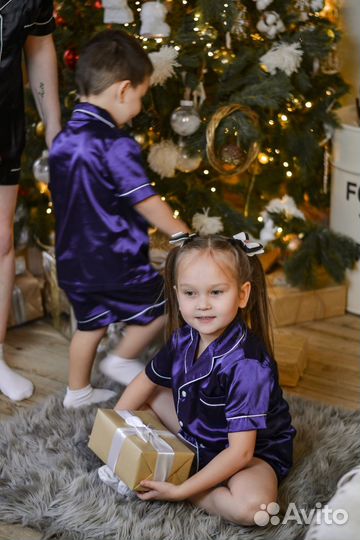 Пижамы новогодние family look