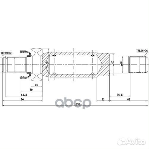 Полуось ford mondeo GE Z88114R Zikmar