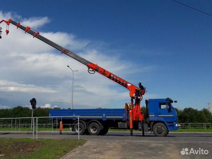 Аренда и услуги манипулятора, стрела 7 т, 21 м, борт 11.9 т, 7.3 м