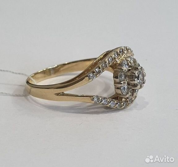 Золотое кольцо 585 с фианитами 18 р-р