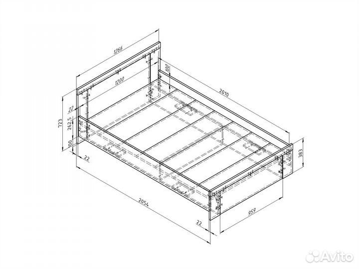 Кровать полутораспальная дельта Next 19.04