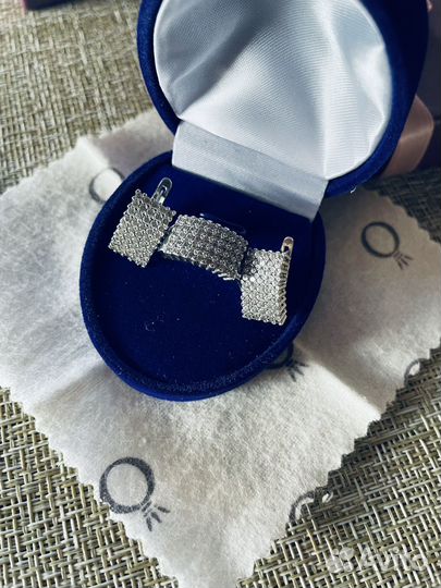 Серебрянные серьги кольца пуссеты пирсинг подвеска