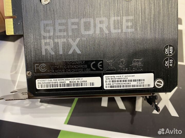 Видеокарта rtx 3060 ti 8gb