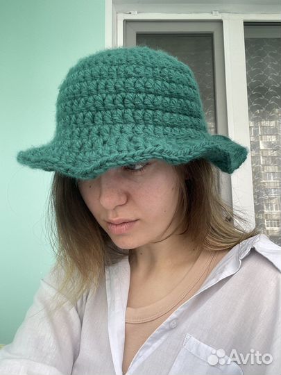 Вязаная панамка y2k ручная работа