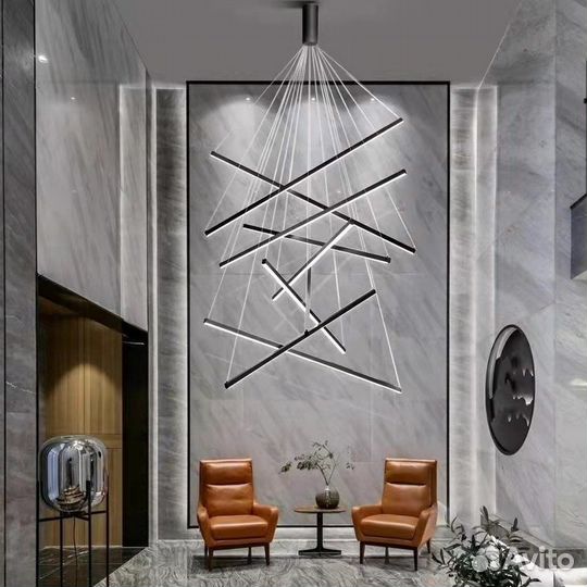 Люстра для второго света большая черная