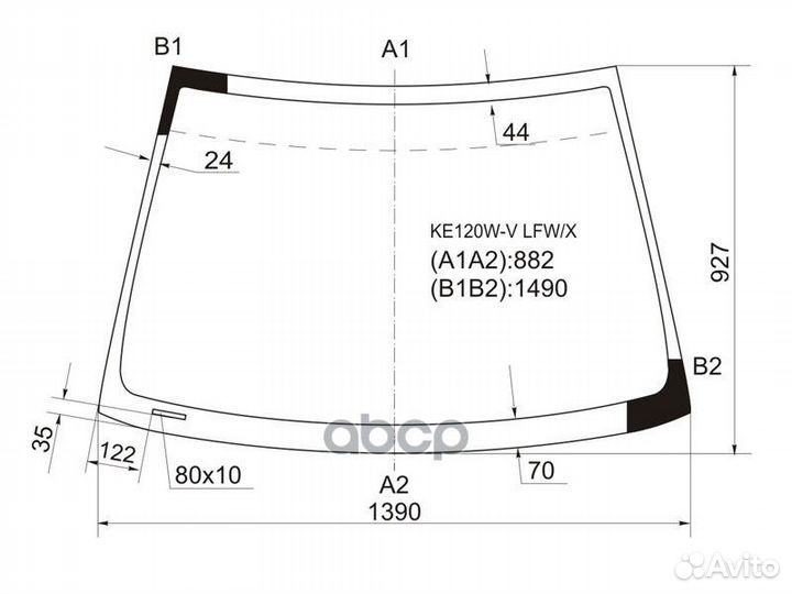 Стекло лобовое в клей toyota corolla fielder 4D