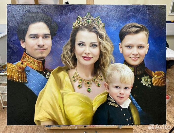 Портрет по фото на холсте. Изготовление 1-4 дня